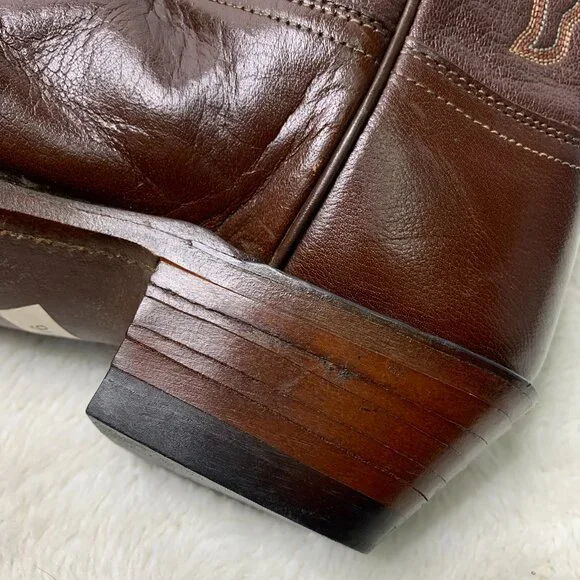 Lucchese 1883 Men's Brown Leather Lizard Western Cowboy Boots Size 9 - Picture 7 of 10